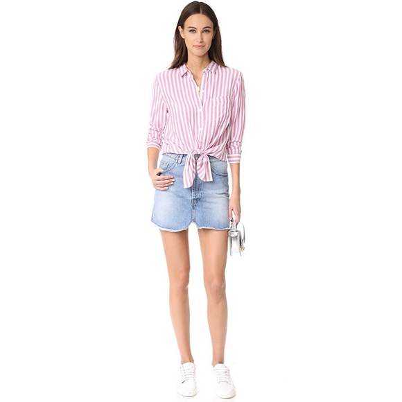 Rails Pink and White Striped Button Down Shirt - Picture 6 of 7